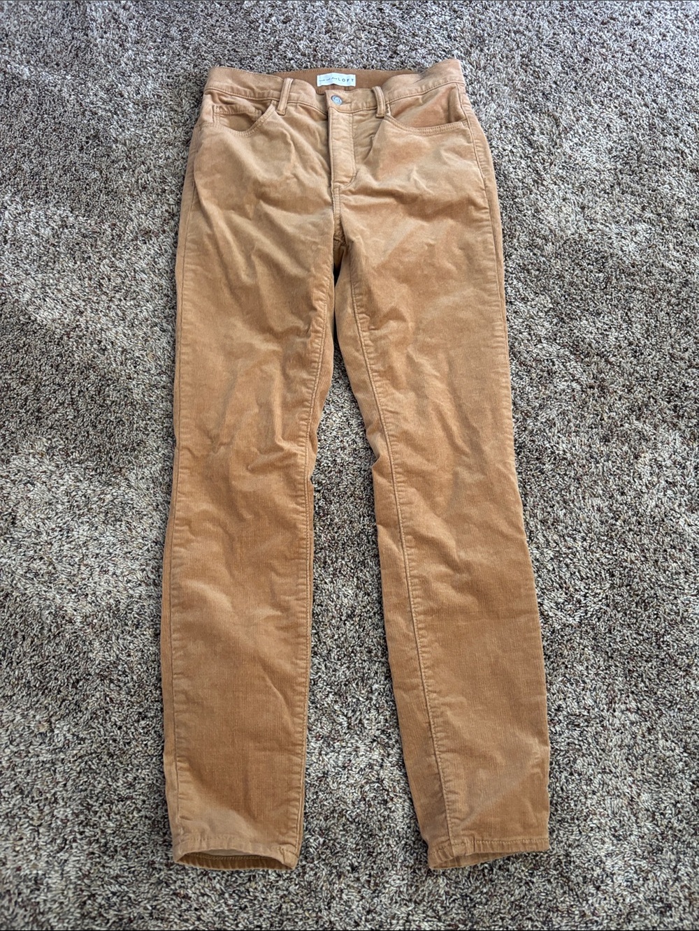 LOFT Women's Tan Corduroy Straight Leg Pants